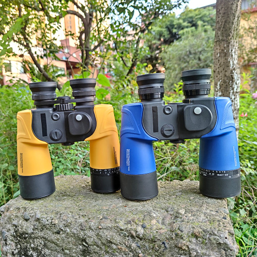 7x50 Waterproof Fogproof Military Marine Binoculars w/Internal Rangefinder & Compass for Navigation,Boating,Fishing