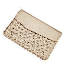 Light Folding 15 Inch Gold Waterproof PU Laptop Sleeve Bag with Soft Fluff Protect Notebook