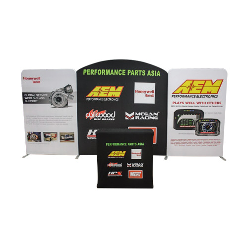 Trade show display 10ft stage backdrop tension fabric curtain wall