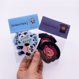 Waterproof Pvc Custom Logo Printing Die Cut Cartoon Vinyl Sticker Pack With Header Card