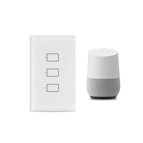 BroadLink S3-TC3 US 3Gang Smart Home Wall Switches Wifi No Netural Line Alexa/Google Voice Control Switch