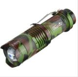 Custom colorful high power strong brightness zoom rechargeable battery holder torch mini flashlight