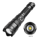 Long-range waterproof XHP70 2000LM Zoomable Strobe LED light portable mountain Electric Tactical Rechargeable Police Flashlight
