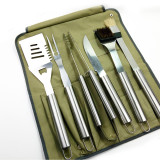 BQ906 4 Pcs Stainless Steel Apron Grill BBQ Tool Set