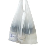 Custom reusable biodegradable plastic grocery shopping bags with logos