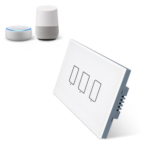 BroadLink S3-TC3 US 3Gang Smart Home Wall Switches Wifi No Netural Line Alexa/Google Voice Control Switch