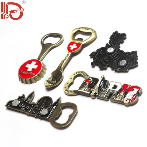 Tourist Souvenir Magnet Beer bottle Opener Europe Britain France Germany Travel Metal Bottle Opener For Gift