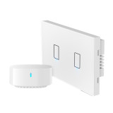 Wifi Wall Touch Switch US No Neutral Wire Required Smart Light Switch 2 Gang 220V Smart Home Support Alexa Google Home