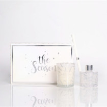 White Scented Candles Diffuser Essential Oil Set