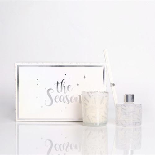 White Scented Candles Diffuser Essential Oil Set