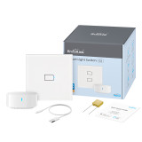 BroadLink 2.4Ghz Smart Light Switch WiFi Wall Switch TC3 UK 1GANG Single Live Wire Support Alexa, Google Home and Siri