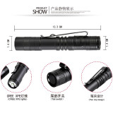 Customize Logo Aluminum Alloy 3 Modes Tactical Mini LED Torch Hand Light Flashlight With Clip