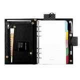 A5 Pu Genuine Leather Custom 6 Ring Binder Planner