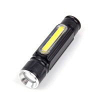 Outdoor lighting USB Rechargeable Tactical Flashlight Built-in COB Side Light and Magnet with T6 LED Zoomable Led torch light