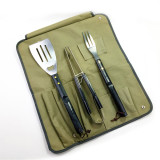 BQ906 4 Pcs Stainless Steel Apron Grill BBQ Tool Set