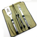 BQ906 4 Pcs Stainless Steel Apron Grill BBQ Tool Set