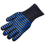 FG4 Oven Use Frame Retardant Kitchen Gloves Knitted Cloth Barbeque Grill Fire Proof Silicone Coating Heat Resistant Gloves BBQ