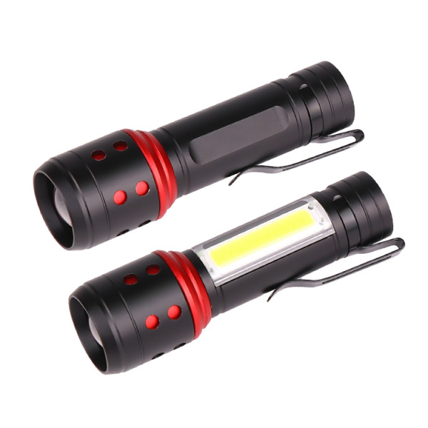 New Aluminum Alloy 1000 Lumen Powerful Rechargeable Led Torch Tactical USB COB Flashlight