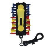 Golf Tee Caddy Keeper 12 Tees 2 Ball Markers Divot Tool Pencil Set with Keychain
