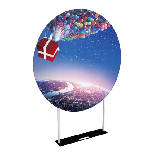 best price tension fabric vertical trade show EZ tube round banner stand