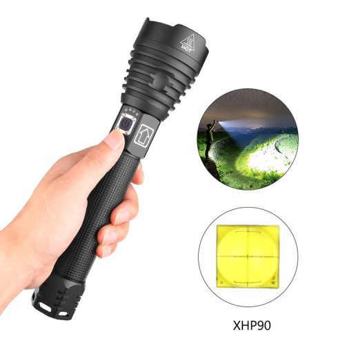 NEW XHP90 Powerful LED Flashlight Lamp 18650 26650 Zoom Torch XHP70.2 USB Rechargeable Tactical Light Camping Hunting Lamp