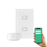 2 Way feedback Light Switch, US Standard 2GANG BroadLink Switch work with Alexa, Google Home and IFTTT
