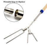 WB-J BBQ Sticks Kit Extending Roaster 32 Inch Set of 8 Telescoping Stainless Steel Skewer
