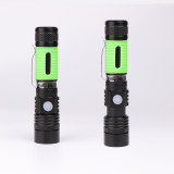 Aluminum Alloy Telescopic Zoom USB Rechargeable Long Range Torch Light LED Bright Mini Flashlight
