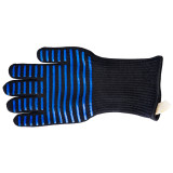FG4 Oven Use Frame Retardant Kitchen Gloves Knitted Cloth Barbeque Grill Fire Proof Silicone Coating Heat Resistant Gloves BBQ