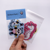 Waterproof Pvc Custom Logo Printing Die Cut Cartoon Vinyl Sticker Pack With Header Card