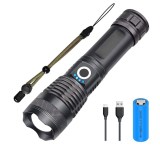 Rechargeable Tactical Flashlight Water Resistant XHP50 4000 lumens Zoomable Super Bright Flashlight Outdoor Torch