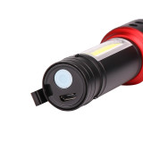New Aluminum Alloy 1000 Lumen Powerful Rechargeable Led Torch Tactical USB COB Flashlight