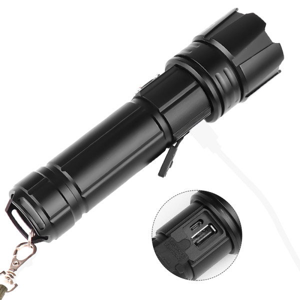Hot Sale Telescope Rotary Zoom Japan Flashlight Rechargeable LED Torch With USB Charging