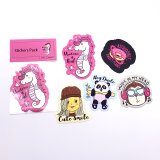 Waterproof Pvc Custom Logo Printing Die Cut Cartoon Vinyl Sticker Pack With Header Card