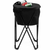 Camping Standing Ice Cooler Bag Folding Portable Leakproof Tub Cooler with Stand and Travel Bag