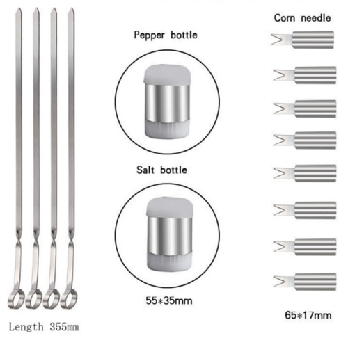 Cheap Portable Kit AL-K007 18 PCS Big Size Clips Knife Fork Stainless Steel Accessory BBQ Tool Set