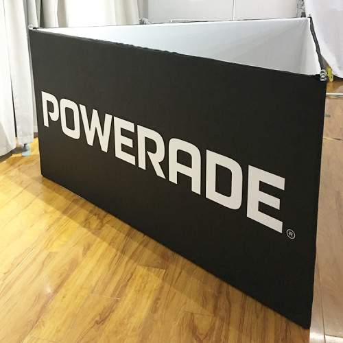 Fabric tube hanging triangle banner for trade show display