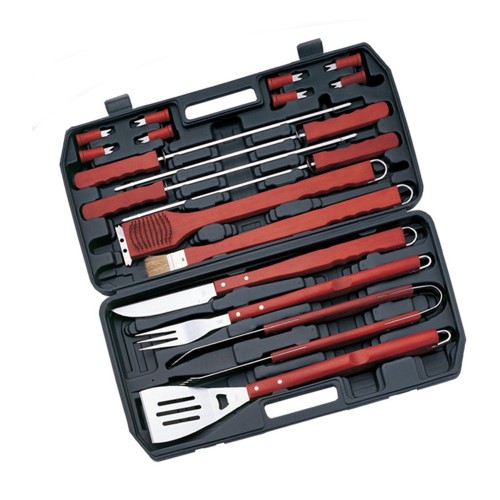 BQ 260 Amazon Top Barbecue Grill Set Cleaning Brush Private Label BBQ Tool Box Grill Tongs Portable Tools Box Set