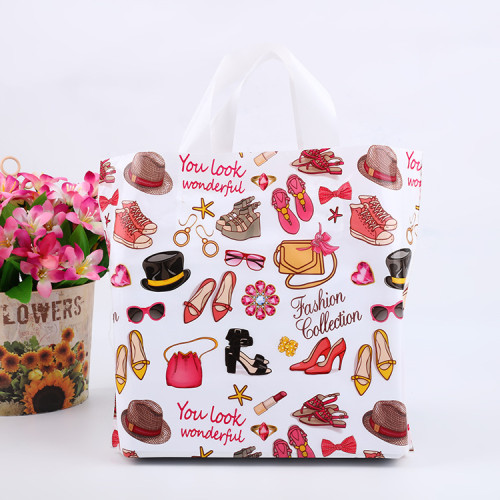 wholesale high quality personalized printing logo handle plastic shopping bag