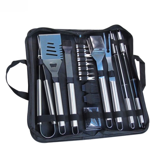 20 Pieces in One Handbag BBQ Tools Set Outdoor Barbeque Utensils Stainless Steel BBQ Grill Accessories Utencilios Para Barbacoa
