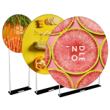 Easy install cheap price  round print circular wedding backdrop stand for event
