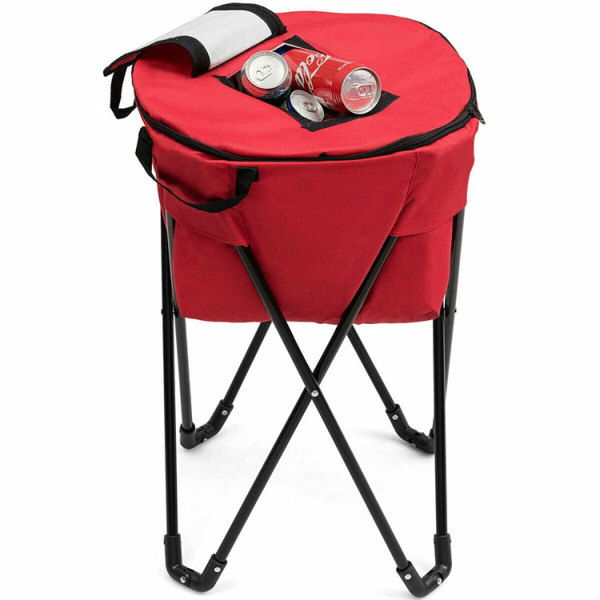Camping Standing Ice Cooler Bag Folding Portable Leakproof Tub Cooler with Stand and Travel Bag