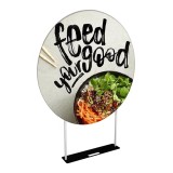best price tension fabric vertical trade show EZ tube round banner stand