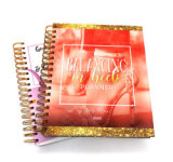 2020 Organizer Customized Printing Sequin Paperboard Cover Gold Edge Spiral Planner