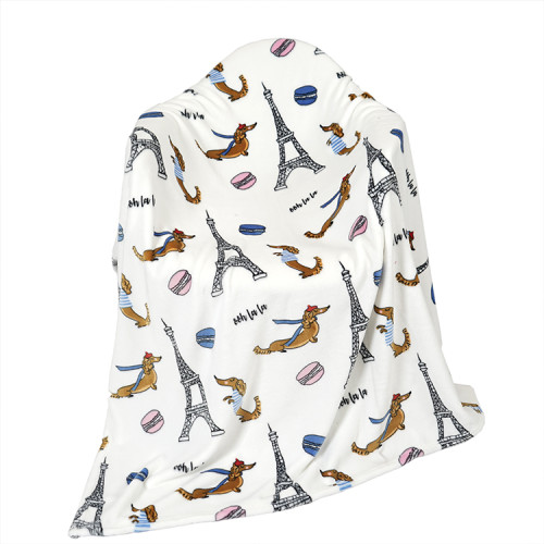 Polyester reasonable price printing warm full shine plush flannel fleece blanket