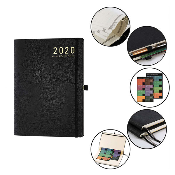 Customized 2022 Leather Agenda Business Planner with Stickers