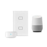 Wifi Wall Touch Switch US No Neutral Wire Required Smart Light Switch 2 Gang 220V Smart Home Support Alexa Google Home