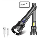LED Flashlight LED display USB Torch for Outdoor Camping Cycling Fishing 18650 26650 COB Work Lamp