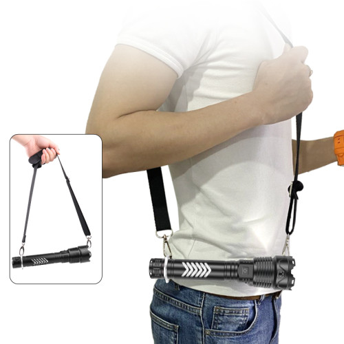 Zoonable 3000lumen 500m type-c usb  Shoulder straps Battery display maintenance tactics camping flashlight