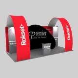 Portable trade show exhibition collapsible shell scheme curved top pop up banner stands booth
